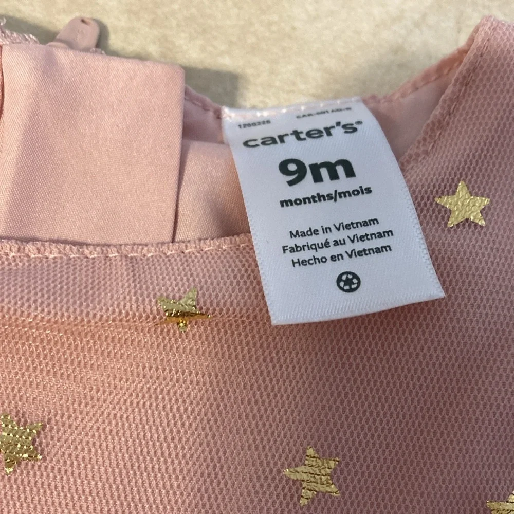 9M pink dress with gold stars